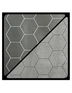 Tapete de Batalla Reversible Chessex 60x66 cm Hexágonos Negro/Gris