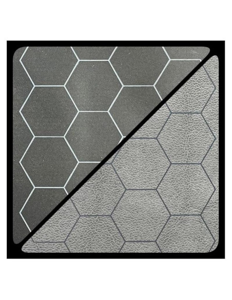 Tapete de Batalla Reversible Chessex 60x66 cm Hexágonos Negro/Gris