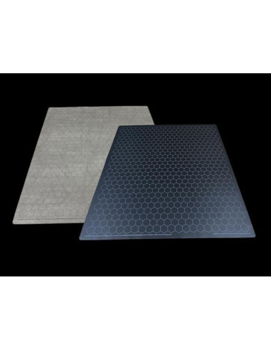 Tapete de Batalla Reversible Chessex 60x66 cm Hexágonos Negro/Gris