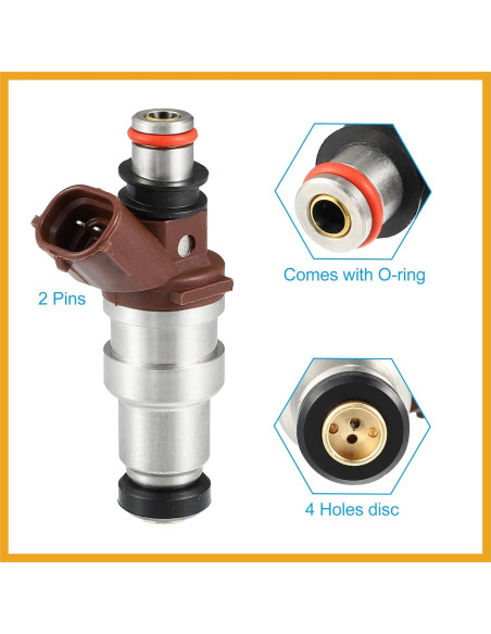 Inyector de Combustible Partuto 23250-75050 para Toyota 4Pcs