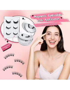 Pestañas Magnéticas Reutilizables DeraNnxy - Polvo Dorado 2