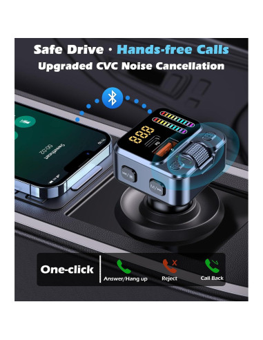 Adaptador Bluetooth 5.3 para Coche con Carga Rápida 42W