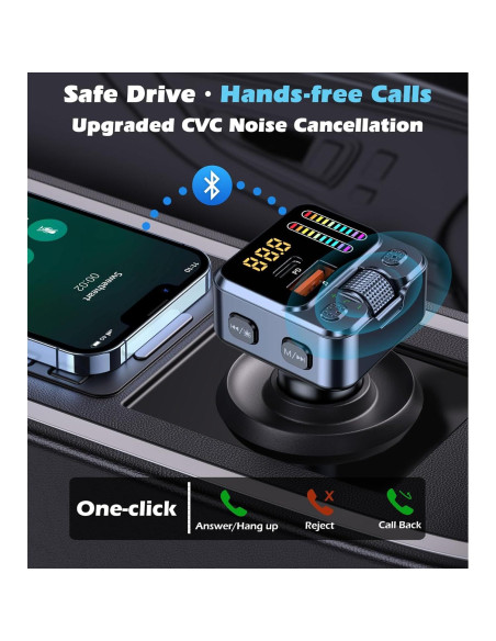 Adaptador Bluetooth 5.3 para Coche con Carga Rápida 42W