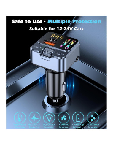 Adaptador Bluetooth 5.3 para Coche con Carga Rápida 42W