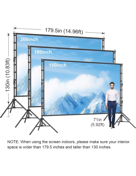 Pantalla de Proyector 200 Pulgadas Towond Doble Cara 16:9