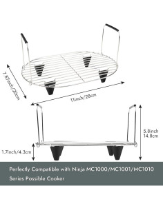 Rejilla de Asado y Vaporera BYKITCHEN para Ninja Foodi 8.5L 2