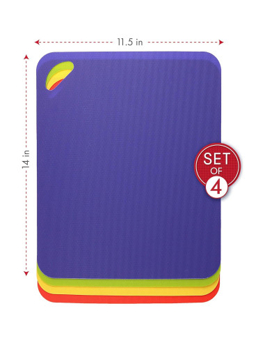 Conjunto 4 Tablas de Cortar Dexas Grippmat Antideslizantes