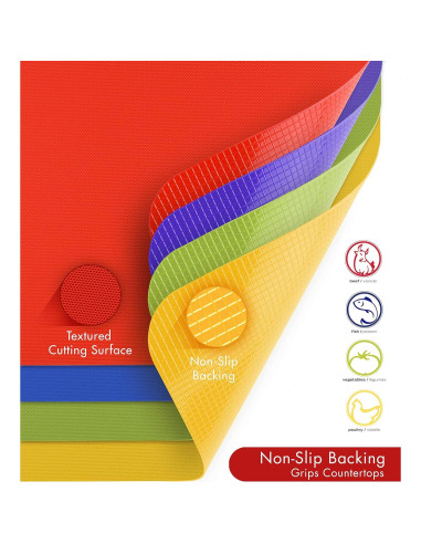 Conjunto 4 Tablas de Cortar Dexas Grippmat Antideslizantes