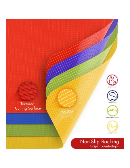 Conjunto 4 Tablas de Cortar Dexas Grippmat Antideslizantes