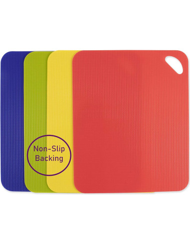 Conjunto 4 Tablas de Cortar Dexas Grippmat Antideslizantes