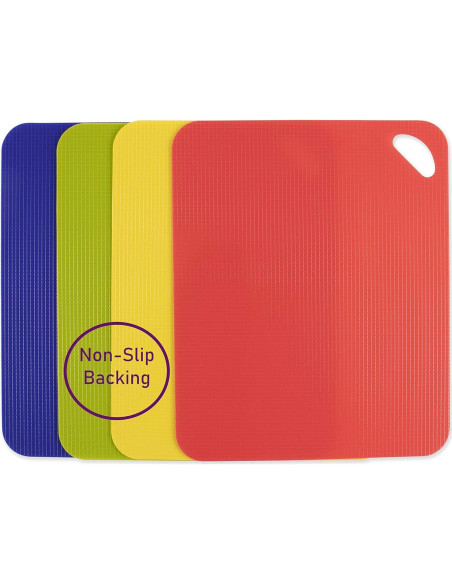 Conjunto 4 Tablas de Cortar Dexas Grippmat Antideslizantes