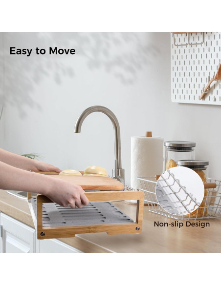 Alfombrilla de Secado de Platos Wealone con Estante Acero Inoxidable