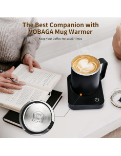 Taza de Café VOBAGA 15oz Acero Inoxidable Negro con Asa 2