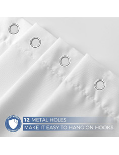 Forro de Ducha Impermeable Downluxe 178x183 cm Blanco 2