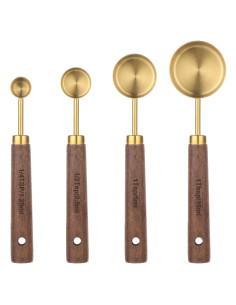 Juego de 4 Cucharas y Tazas Medidoras Doradas JJUNW