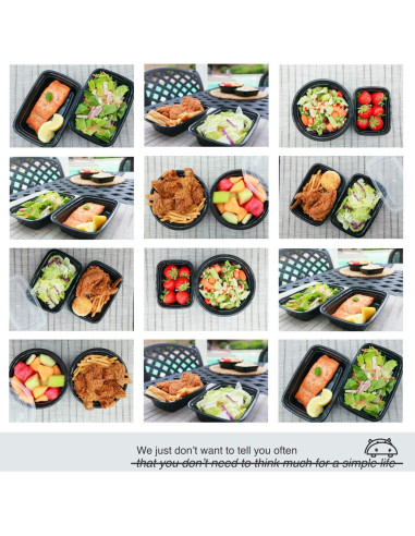 Contenedores de Comida PARTYHIPPO 12oz Paquete de 12 BPA Libre