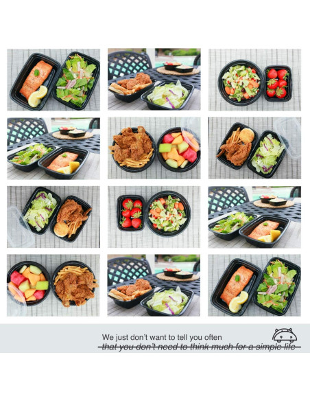 Contenedores de Comida PARTYHIPPO 12oz Paquete de 12 BPA Libre