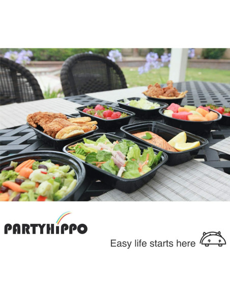 Contenedores de Comida PARTYHIPPO 12oz Paquete de 12 BPA Libre