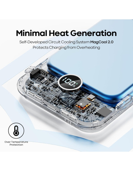 Batería Portátil Inalámbrica iWALK 10000mAh 30W Qi2 LED