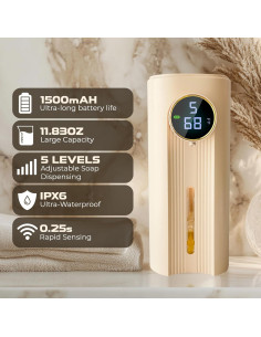 Dispensador Automático de Jabón Espumoso S&S Beige USB-C 2