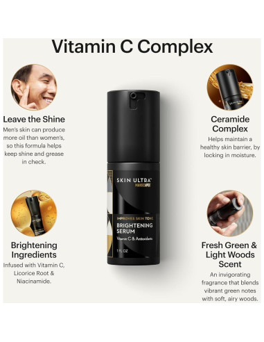 Suero Facial Iluminador MANSCAPED 29.57 ml - Vitamina C