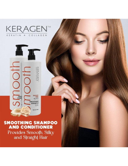 Keragen Champú y Acondicionador Suavizante 0.91 L - Queratina y Colágeno