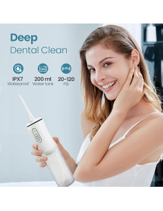 Irrigador Dental Inalámbrico KIDSCOTER Blanco, 4 Modos, IPX7 2