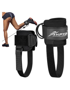 Correas de Tobillo Acolchadas HPYGN para Gimnasio - Negro