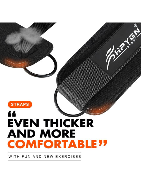 Correas de Tobillo Acolchadas HPYGN para Gimnasio - Negro