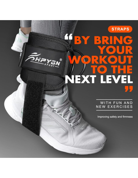Correas de Tobillo Acolchadas HPYGN para Gimnasio - Negro