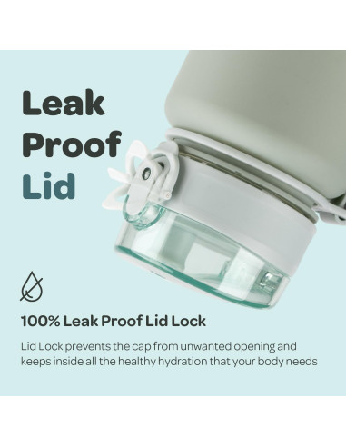 Botella de Agua Hydracy Coach 1L Verde Salvia a Prueba de Fugas