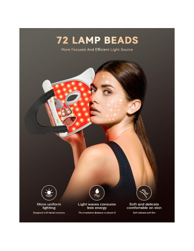 Máscara de Terapia de Luz LED FOLOKE para Cuidado Facial
