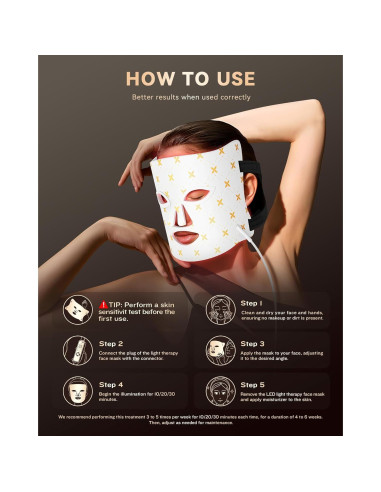 Máscara de Terapia de Luz LED FOLOKE para Cuidado Facial