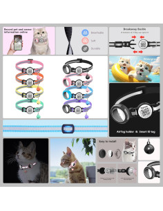 Collar para Gato Taghelp Rosa A con Soporte AirTag y QR 2