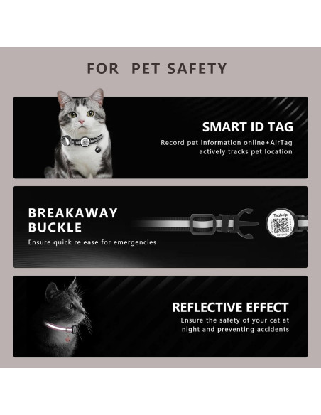 Collar para Gato Taghelp Rosa A con Soporte AirTag y QR