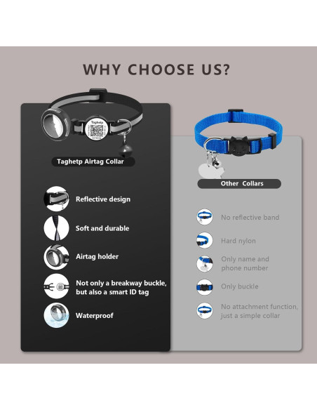 Collar para Gato Taghelp Rosa A con Soporte AirTag y QR