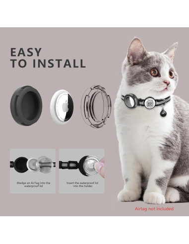 Collar para Gato Taghelp Rosa A con Soporte AirTag y QR