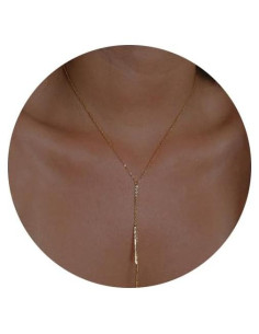 Collar Largo de Oro 14K para Mujeres Choker Minimalista
