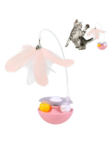 Juguete Interactivo para Gatos YallMiaul con Plumas y Hierba Gatera