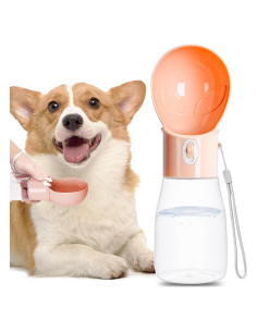 Botella de Agua para Perros ARMLULU 500ml Naranja a Prueba de Fugas