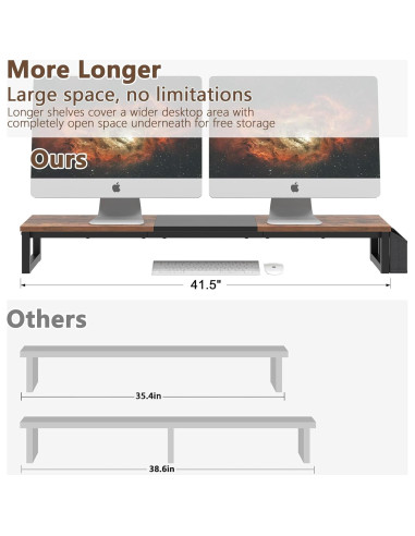 Soporte Elevador para Doble Monitor LAND-VOI 105.4 cm Madera