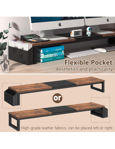 Soporte Elevador para Doble Monitor LAND-VOI 105.4 cm Madera