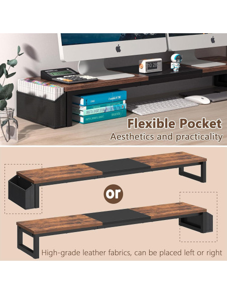 Soporte Elevador para Doble Monitor LAND-VOI 105.4 cm Madera