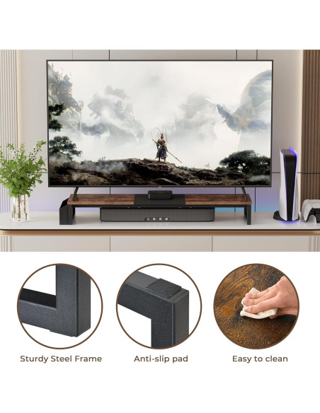 Soporte Elevador para Doble Monitor LAND-VOI 105.4 cm Madera