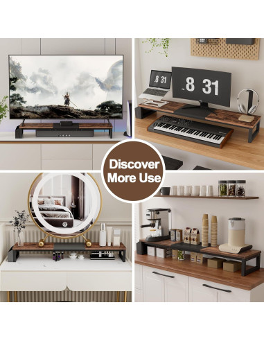 Soporte Elevador para Doble Monitor LAND-VOI 105.4 cm Madera