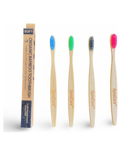 Cepillos de Dientes de Bambú Riverwell - Paquete de 4 Cerdas Suaves