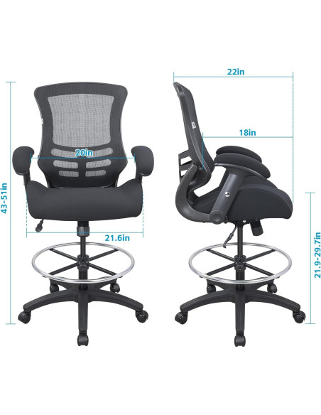 Silla de Oficina Ergonómica BOLISS LB-2815D Negra con Brazos Ajustables