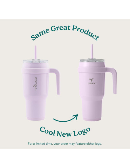 Taza Aislada REDUCE 40 oz con Asa y Popote Reutilizable