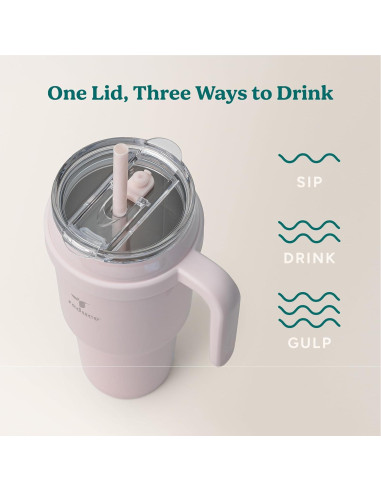 Taza Aislada REDUCE 40 oz con Asa y Popote Reutilizable