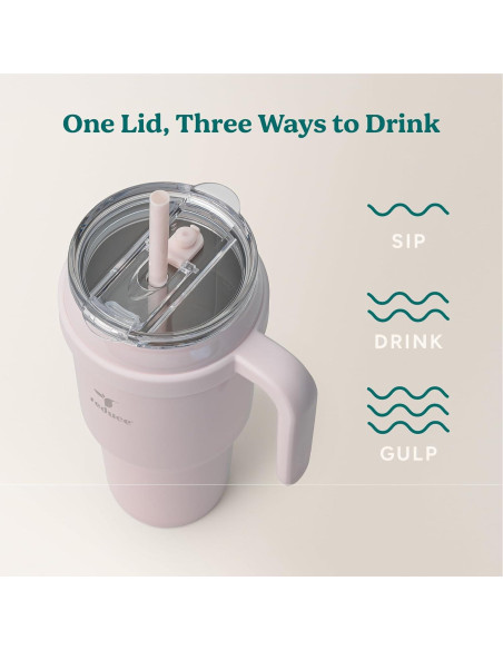Taza Aislada REDUCE 40 oz con Asa y Popote Reutilizable